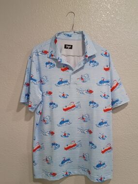 Waggle Light Blue Athletic Top with Subtle Heather